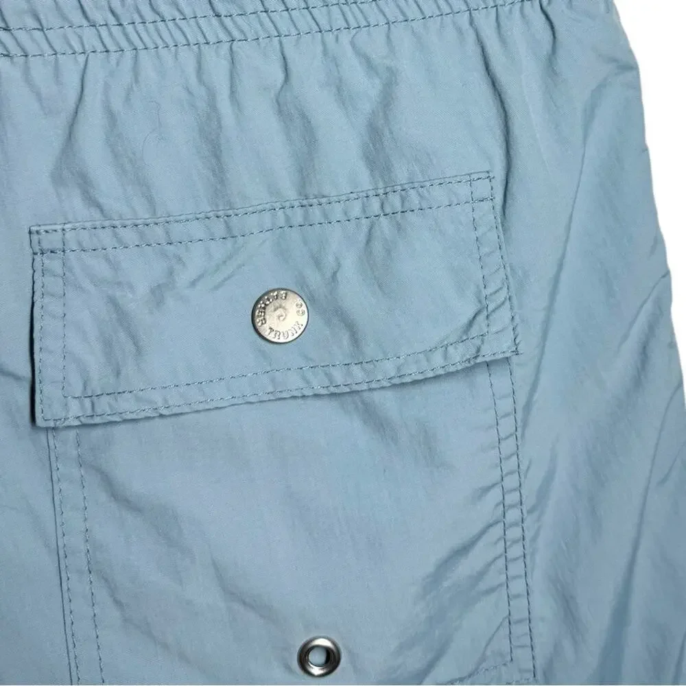 Bather Light Medium Blue Gray Mesh Lining Swim Trunk Shorts - Small